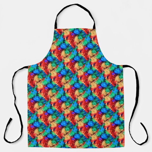Feathers Rainbow Flag Colors Gay Design GLBTQ Apron (Front)