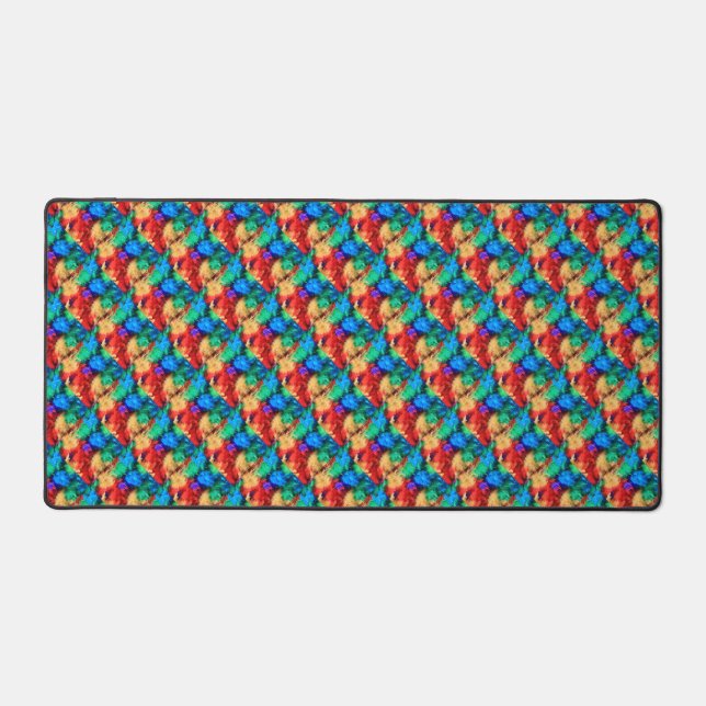Feathers Rainbow Flag Colors Gay Design GLBTQ Desk Mat (Front)