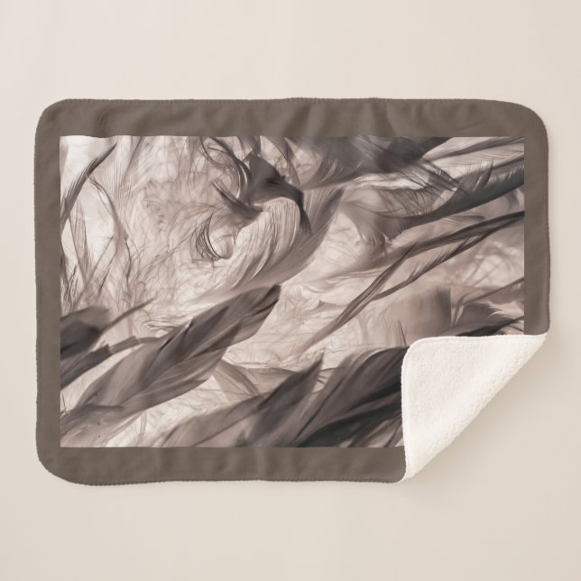 Feathers Sherpa Blanket (Front (Horizontal))