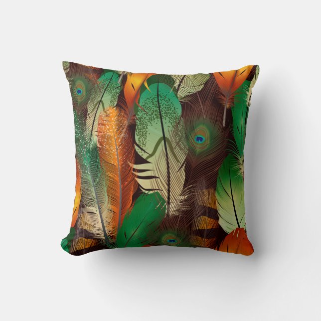 Feathers Throw Pillow (Front)