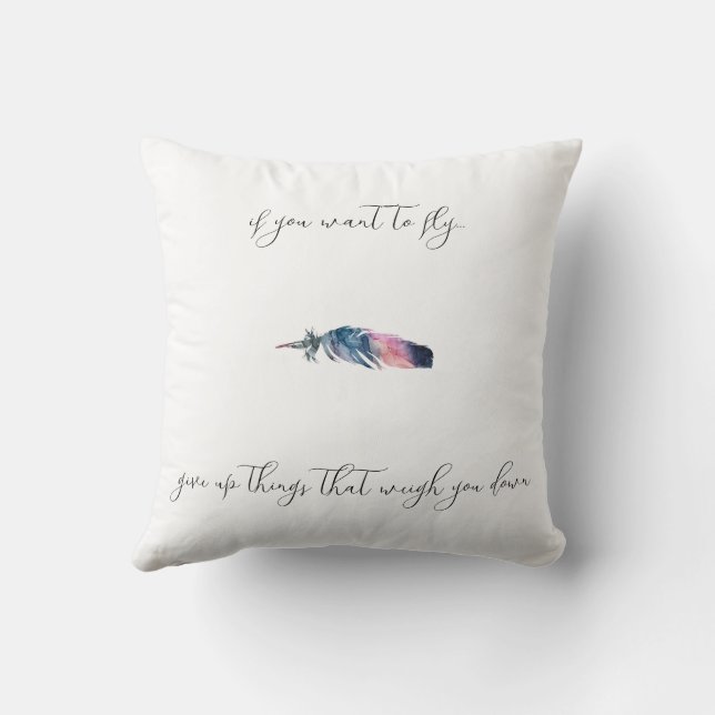 "Feathers" Throw Pillow (Back)