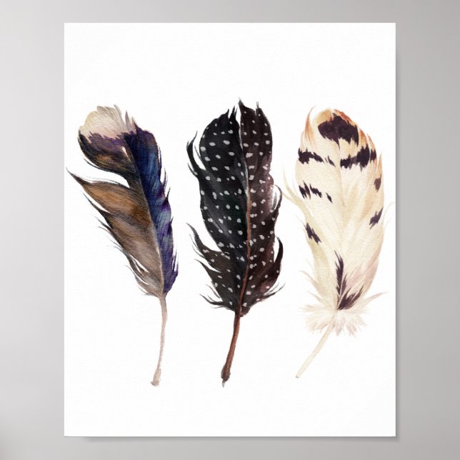 Feathers Wall Art, Feathers Printable, Poster (Front)