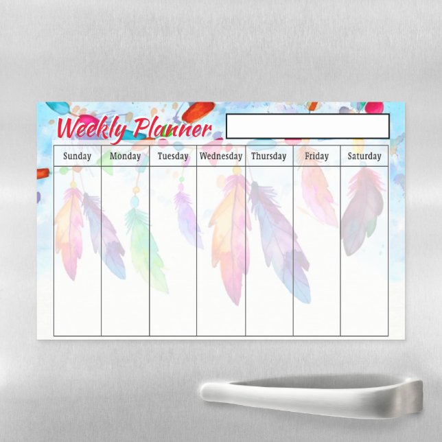 Feathers Weekly planner  Magnetic Dry Erase Sheet (In Situ)