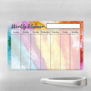 Feathers Weekly planner  Magnetic Dry Erase Sheet