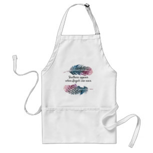 "Feathers" with Quote Adult Apron