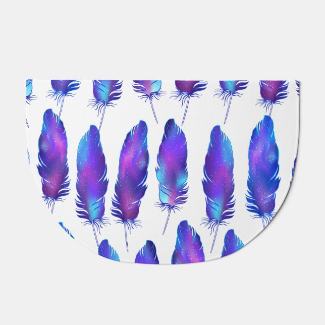 Feathers with space texture, magical pattern. doormat (Front)