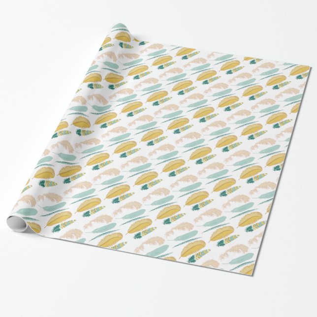 Feathers Wrapping Paper (Unrolled)
