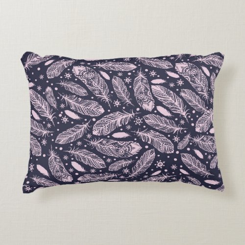 Feathery Fantasy Romantic Pattern Creation Accent Pillow