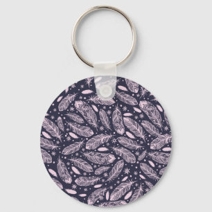 Feathery Fantasy: Romantic Pattern Creation Keychain