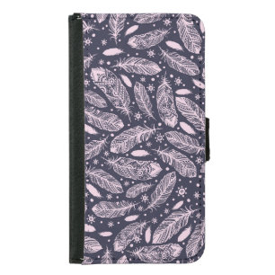 Feathery Fantasy: Romantic Pattern Creation Samsung Galaxy S5 Wallet Case
