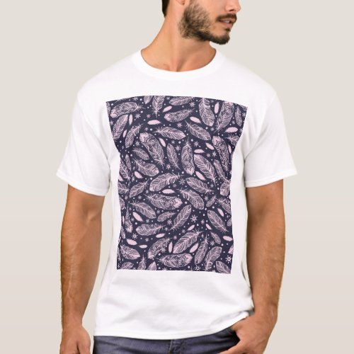 Feathery Fantasy Romantic Pattern Creation T_Shirt