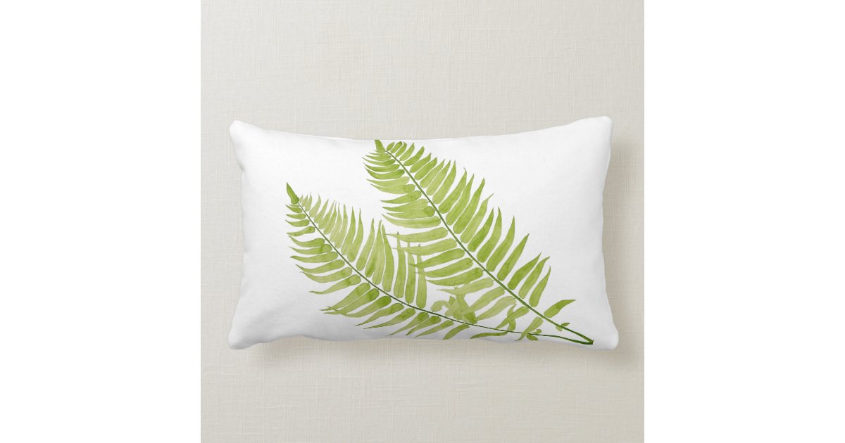 Feathery Fern On A Lumbar Pillow Zazzle Com