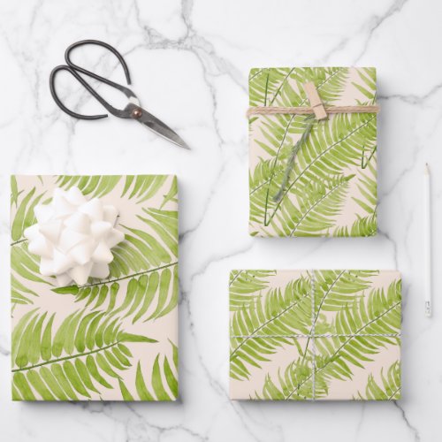 Feathery Fern on a Wrapping Paper Set 