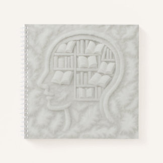 Feathery Head Filled With White Books (Light BG)