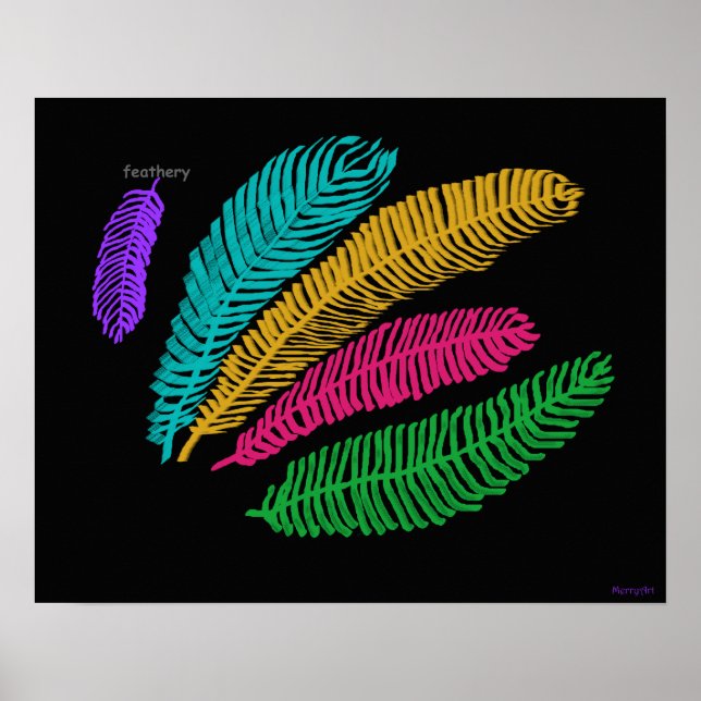Feathery original art bright colors poster (Front)