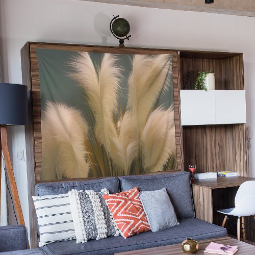 Feathery Pampas Grass Photo Realistic Tapestry