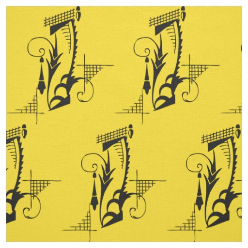 Feathery Structural-Natural Deco-Nouveau Motif Fabric