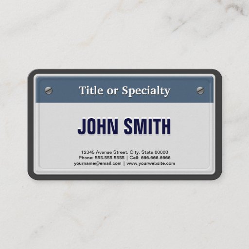 Customizable Featured and Cool Car License Plate Business Card Template