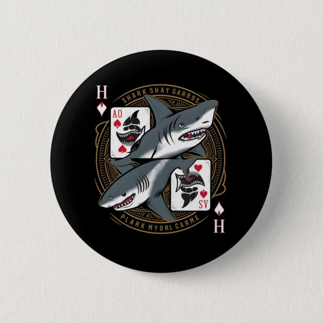 featuring shark playing cards button (Front)