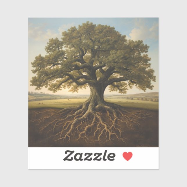 featuring the outline of a majestic oak tree sticker (Sheet)