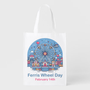 Feb 14th Ferris Wheel Day Grocery Bag