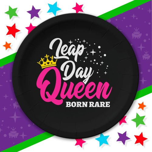 Feb 29 Leap Day Queen Leap Year Birthday Born Rare Paper Plates