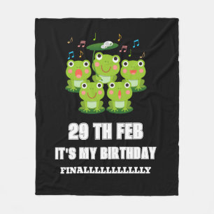 Feb 29th Leap Day ,it's my birthday leap year 2028 Fleece Blanket
