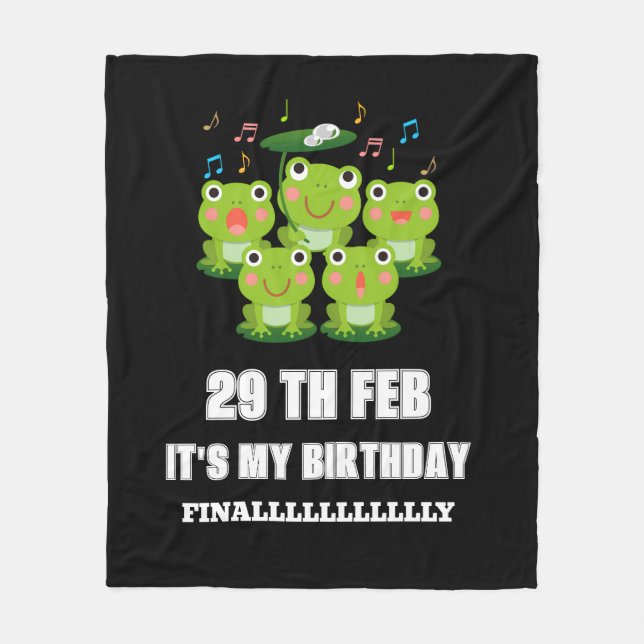 Feb 29th Leap Day ,it's my birthday leap year 2028 Fleece Blanket (Front)