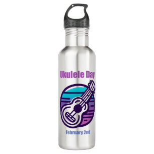Feb 2nd - Ukulele Day Stainless Steel Water Bottle