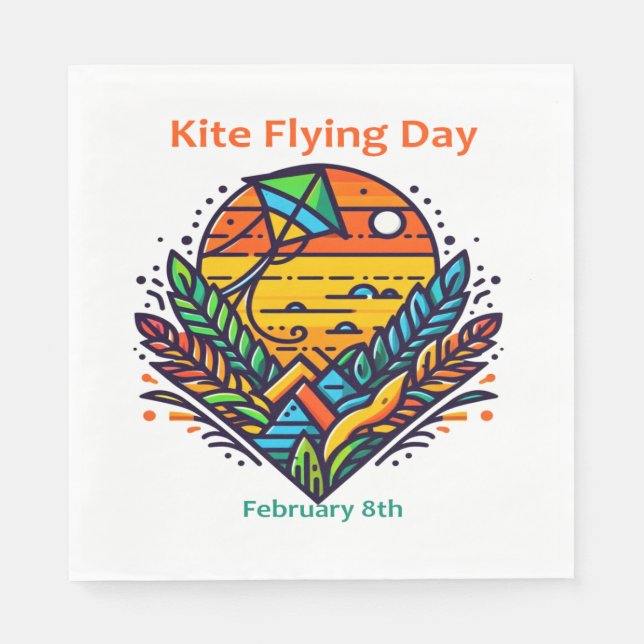 Feb 8th - Kite Flying Day Napkins (Front)