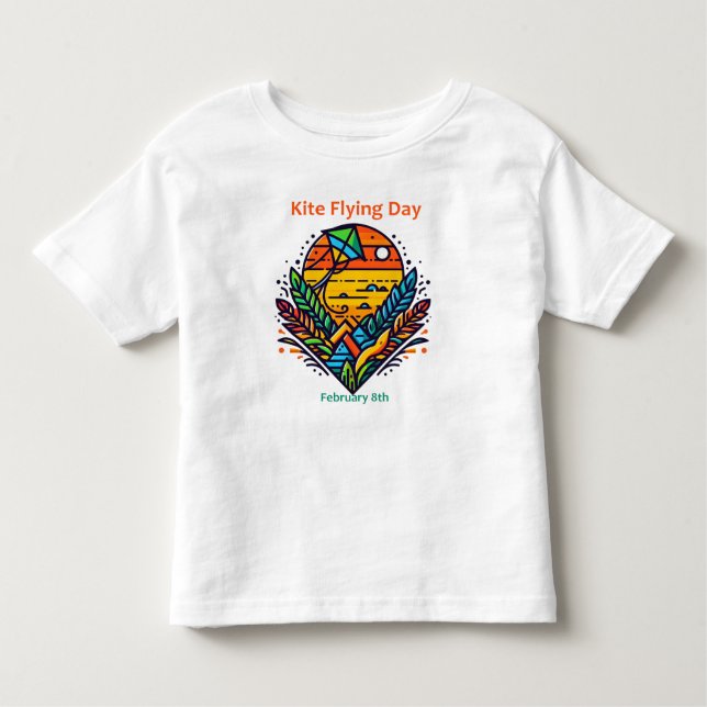 Feb 8th - Kite Flying Day Toddler T-shirt (Front)