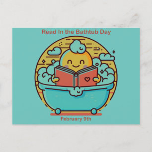 Feb 9th - Read In the Bathtub Day Postcard
