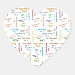 February, 11 Birthday Sticker