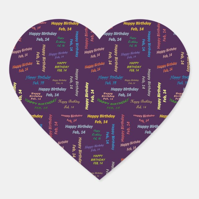 February, 14 Birthday Sticker (Front)