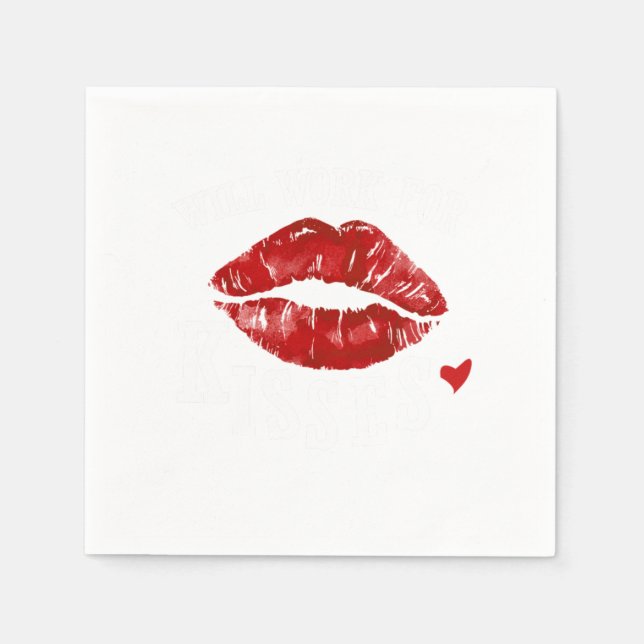February 14th Valentines Day Lips Kiss Mark Will W Napkins (Front)