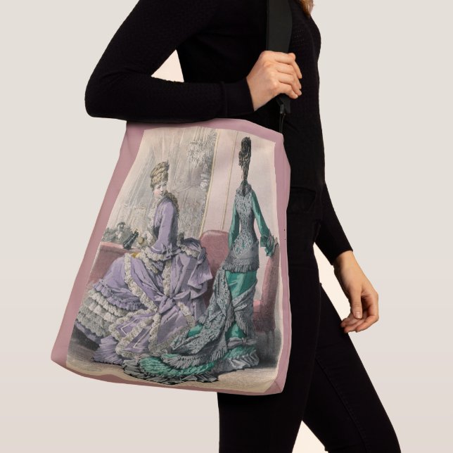 February 1877 Victorian fashions print Crossbody Bag (Close Up)