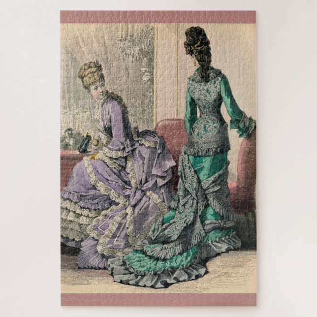 February 1877 Victorian fashions print Jigsaw Puzzle (Vertical)