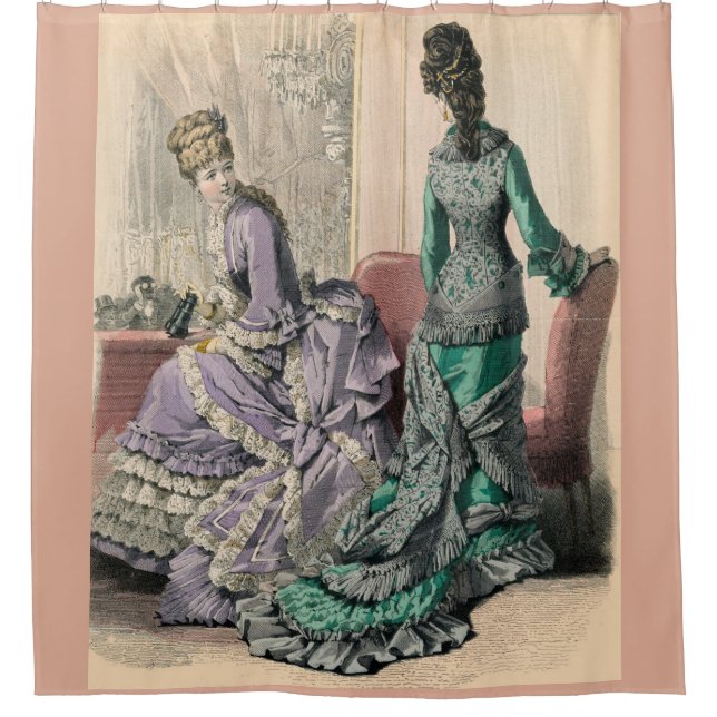 February 1877 Victorian fashions print Shower Curtain (Front)