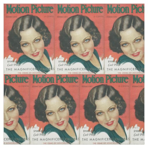 February 1931 movie mag Gloria Swanson cover prin Fabric