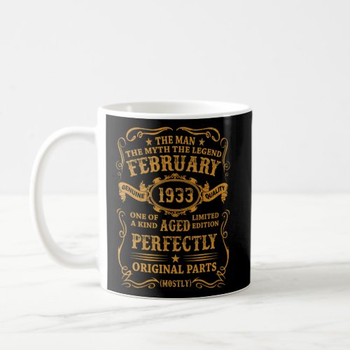 February 1933 90 Year Old 90th Birthday  Vintage 1 Coffee Mug