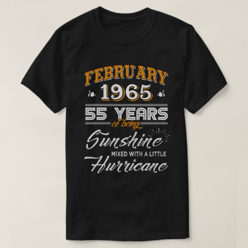 February 1965 55 Years Wedding Anniversary Gifts T_Shirt