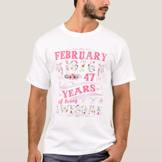 February 1976 47th Birthday Tee 47 Years Old
