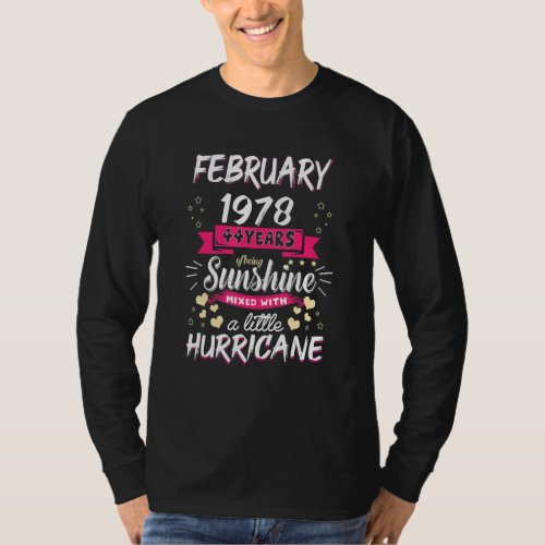 February 1978 Girl 44 Years Being Sunshine Mixed H T_Shirt