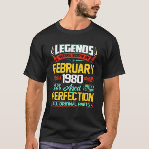 February 1980 42Th Birthday Gift 42 Year Old Men W T-Shirt