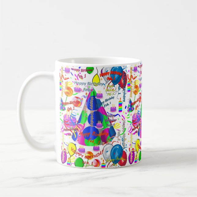 February, 1 Birthday Mug (Left)