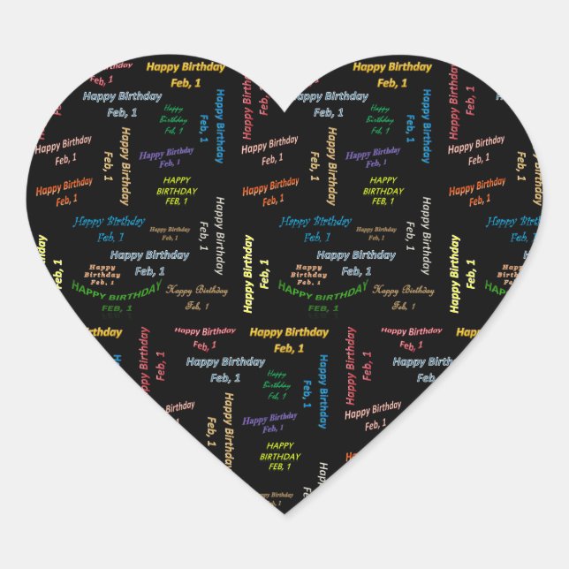 February, 1 Birthday Sticker (Front)