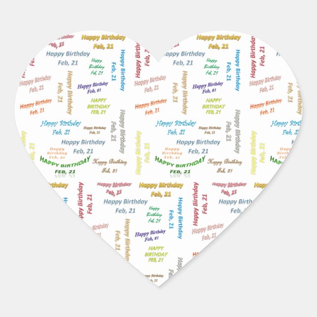 February, 21 Birthday Sticker (Front)