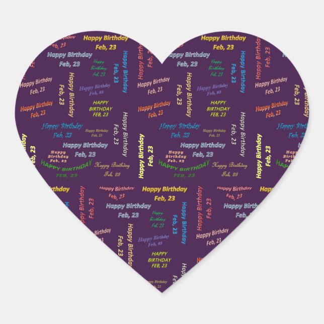 February, 23 Birthday Sticker (Front)