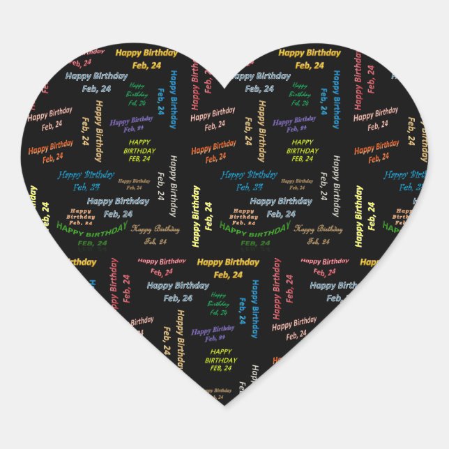 February, 24 Birthday Sticker (Front)