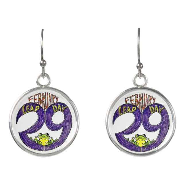 FEBRUARY 29 LEAP DAY EARRINGS (Front)
